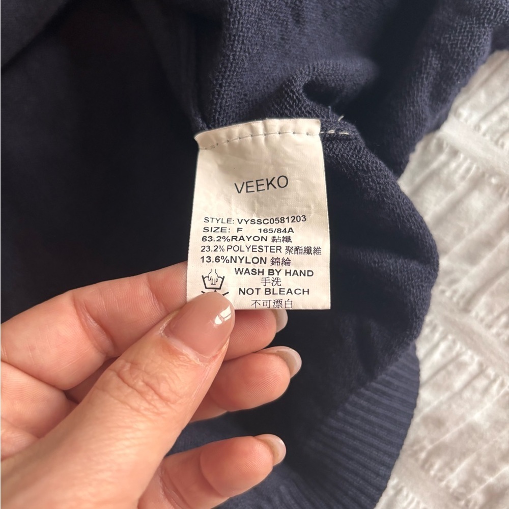 Classic Navy Blue Women's Cardigan - Picture 8 of 10